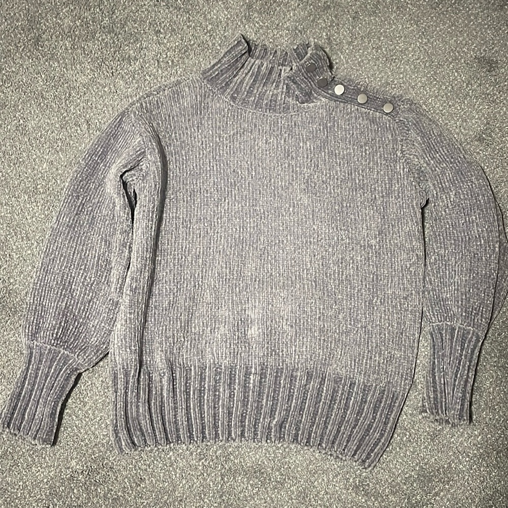 Cynthia Rowley Gray Chenille Turtleneck Sweater